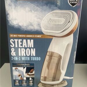 Conair White and Tan Handheld Steamer and Iron